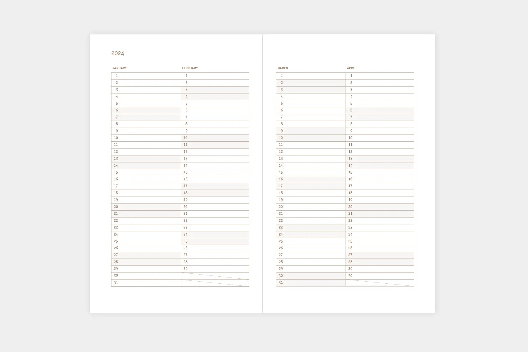 Copper 2024 Calendar - Denim