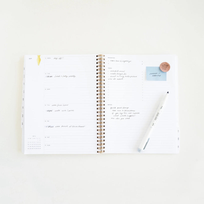 2025 Year Task Planner Cobalt Yellow