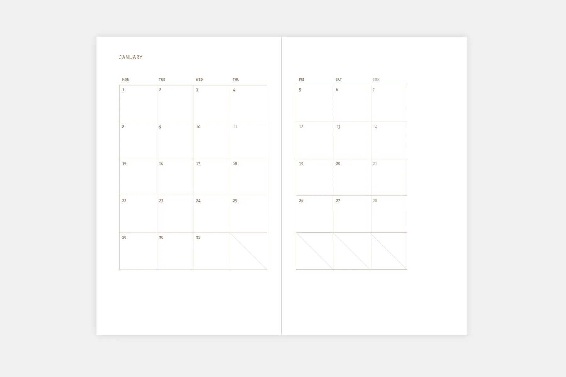 Copper 2024 Calendar - Grey