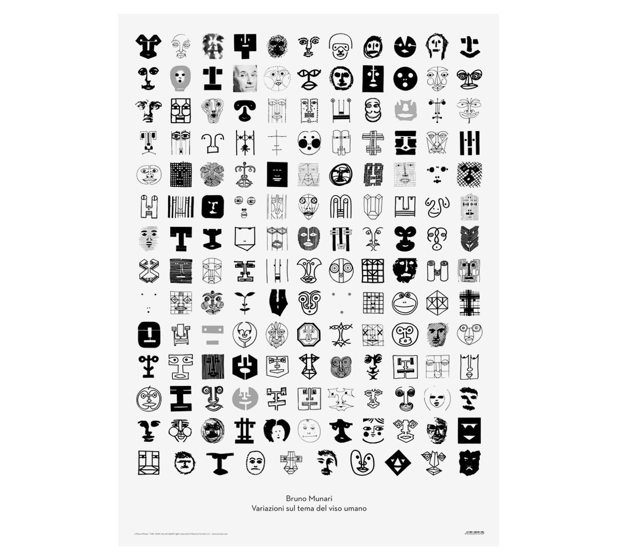 Bruno Munari - Variazioni sul tema del viso umano - Poster