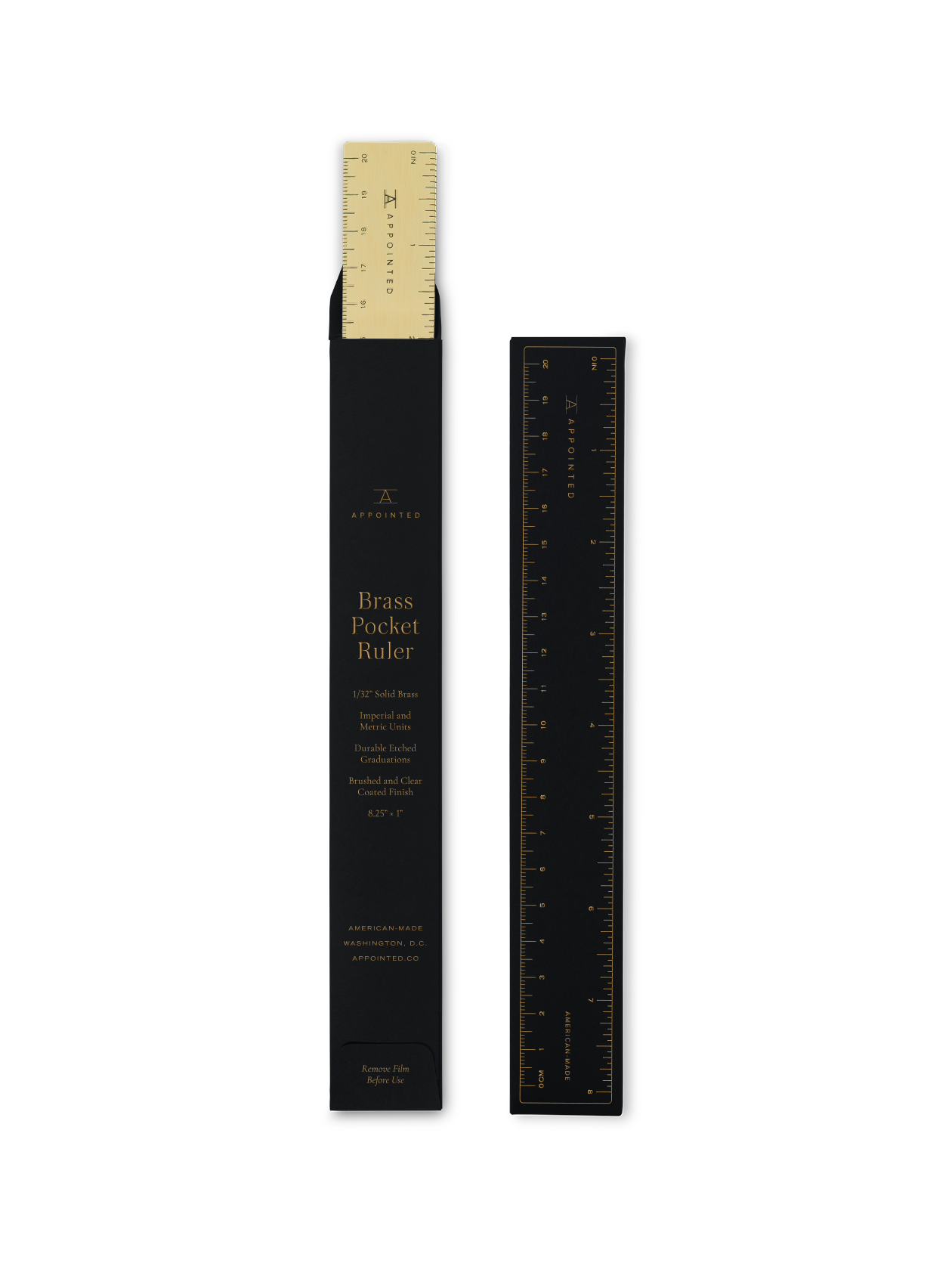 Brass Pocket Ruler - Appointed - Made in USA - Stationery - Soul Studio